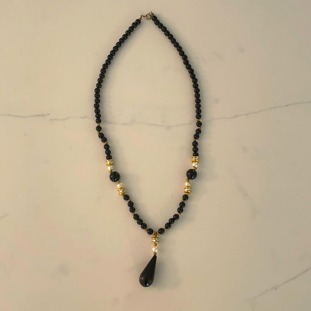 Vintage Beaded Pendant Necklace
